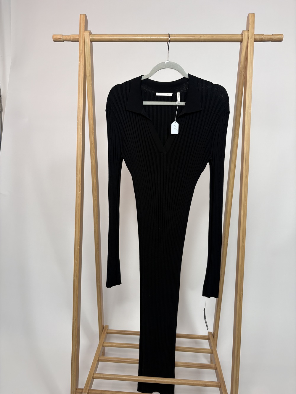 PF-1335 Helmut Lang Black Ribbed Dress